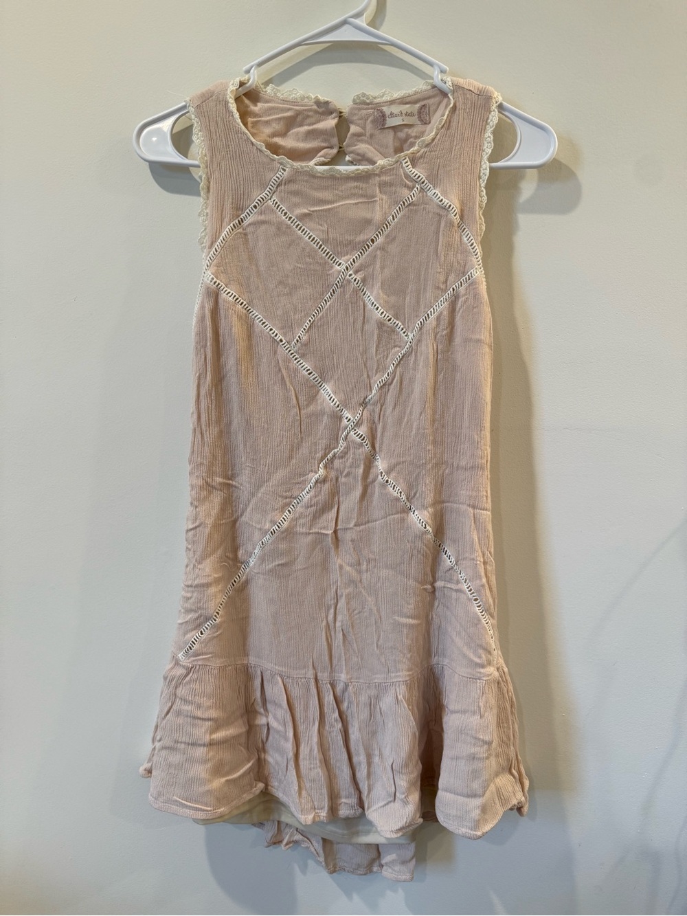 Altar'd State Blush Lace-Trim Top